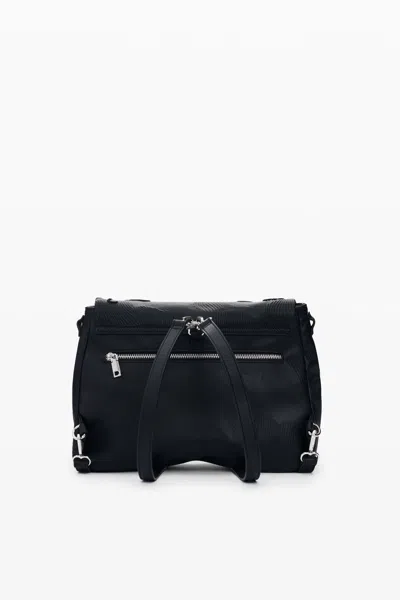 Desigual Medium Backpack Embroidered Charms In Pattern