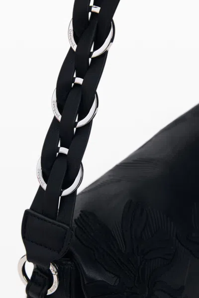 Desigual Medium Backpack Embroidered Charms In Pattern