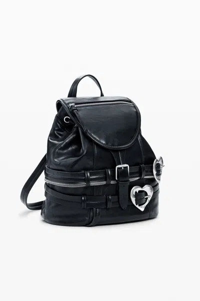 Desigual Medium Faux Leather Backpack In Black