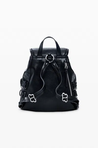 Desigual Medium Faux Leather Backpack In Black