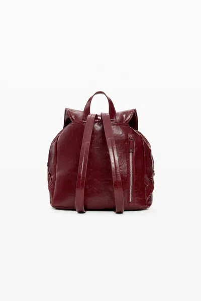 Desigual Small Shiny Backpack Bow In Brown