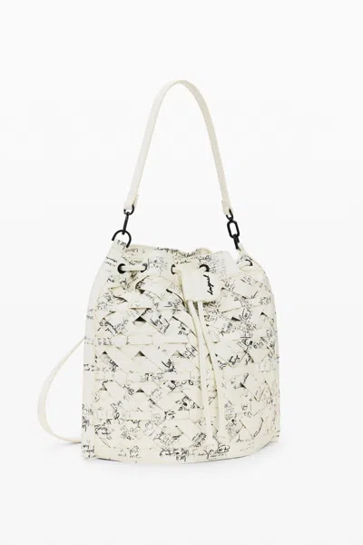 Desigual Medium Backpack Lettering In White