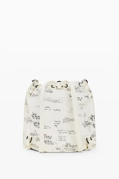 Desigual Medium Backpack Lettering In White