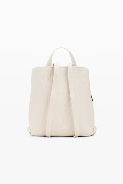 Desigual Small Backpack With Engravings In White