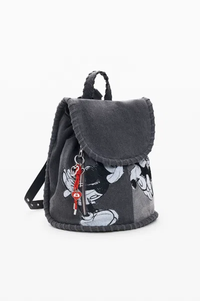 Desigual Medium Denim Backpack Mickey Mouse™ In Gray