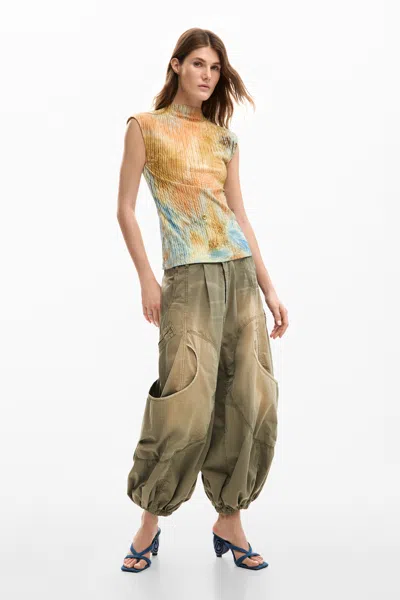 Desigual Textured T-shirt In Multi