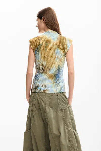 Desigual Textured T-shirt In Multi