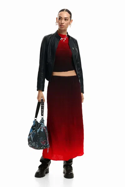 Desigual Gradient Blouse In Red