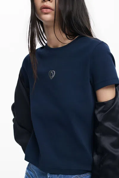 Desigual Basic Logo T-shirt In Blue