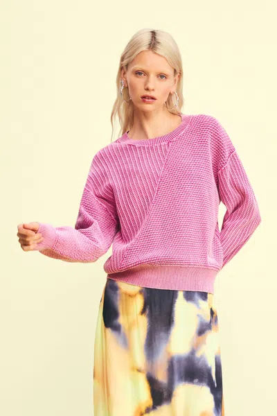 Desigual Basic Knit Sweater In Pink