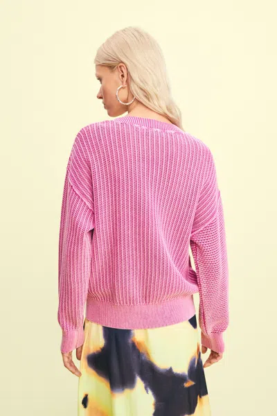 Desigual Basic Knit Sweater In Pink