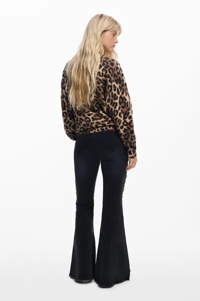 Desigual X Disney Minnie Mouse Leopard-print Sweater In Animal Print