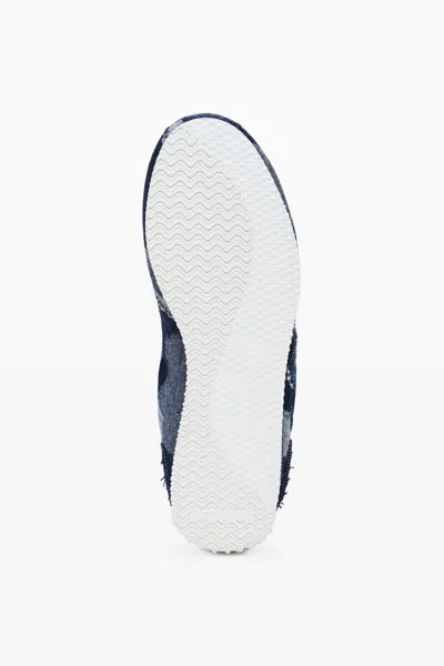 Desigual Denim Patchwork Sneaker In Blue