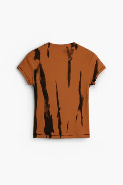 Desigual Not A Doll Cotton Graphic T-shirt In Brown