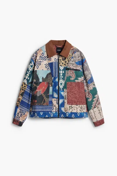 Desigual Patchwork Jacket In Multi