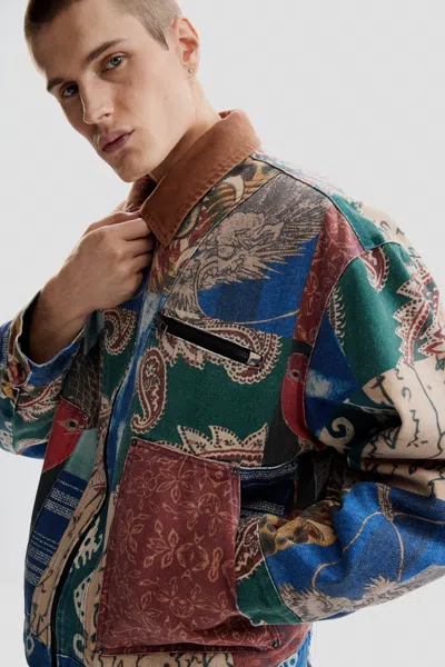 Desigual Patchwork Jacket In Multi
