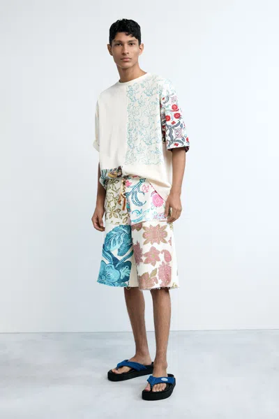 Desigual Patchwork T-shirt In White