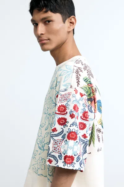 Desigual Patchwork T-shirt In White