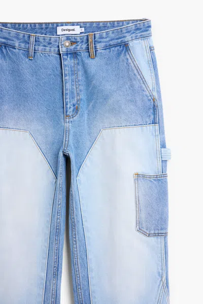Desigual Patch Jeans In Blue