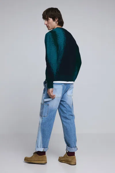Desigual Patch Jeans In Blue