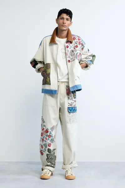 Desigual Patchwork Coat In White