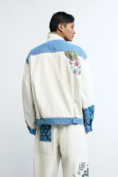 Desigual Patchwork Coat In White