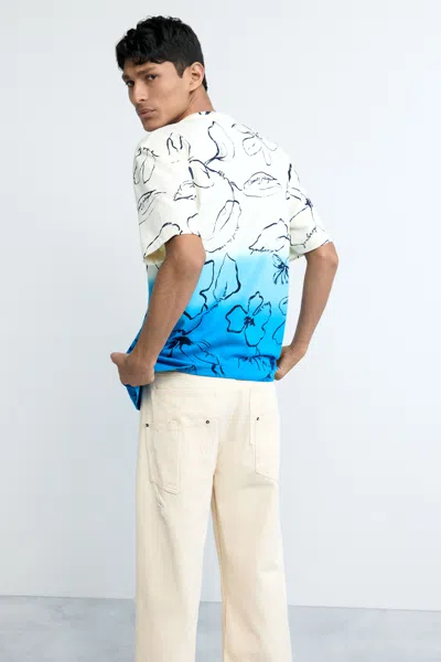 Desigual Tropical Gradient T-shirt In White