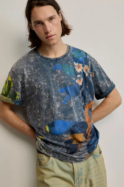 Desigual Printed Arty T-shirt In Blue