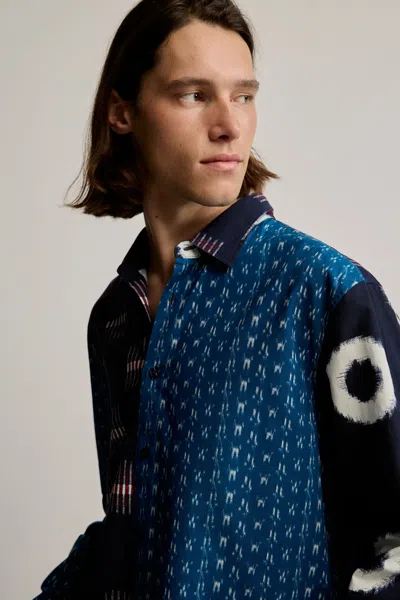 Desigual Patch Printed Shirt In Blue