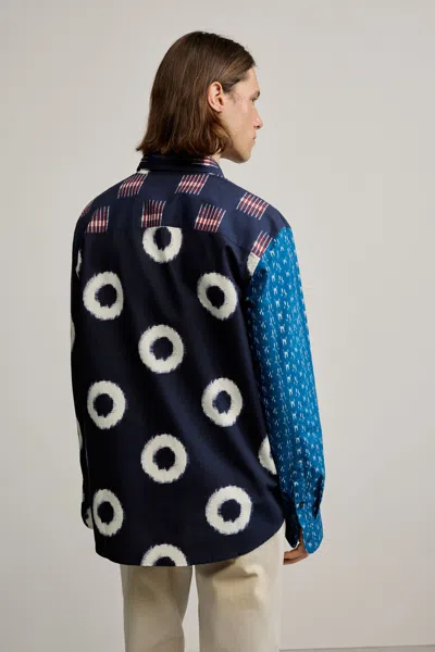 Desigual Patch Printed Shirt In Blue