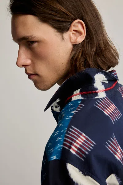 Desigual Patch Printed Shirt In Blue