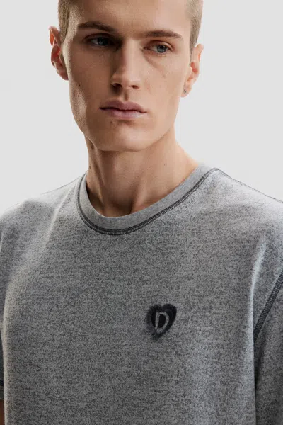 Desigual Basic Knit T-shirt In Gray