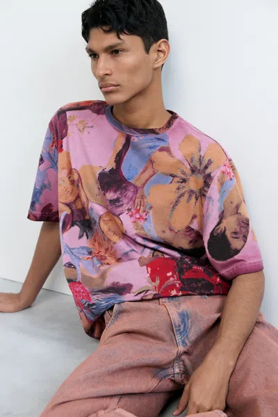 Desigual Floral Printed T-shirt In Multi