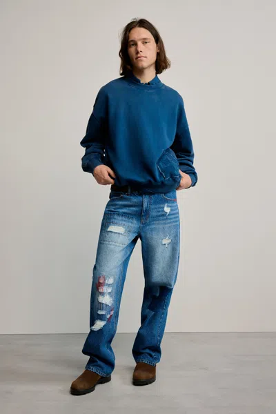 Desigual Plain Sweatshirt Logo In Blue