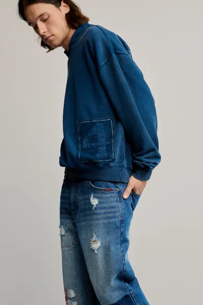 Desigual Plain Sweatshirt Logo In Blue