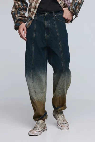 Desigual Gradient Denim Trousers In Multi