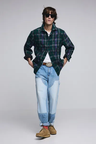 Desigual Long-sleeve Check Overshirt In Multi