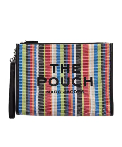 Marc Jacobs The Large Stripe Mesh Pouch In Multi