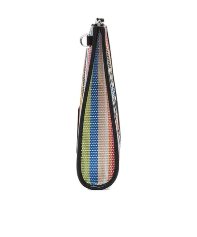 Marc Jacobs The Large Stripe Mesh Pouch In Multi