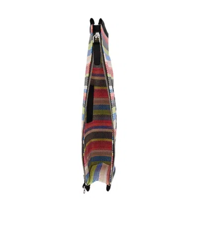 Marc Jacobs The Large Stripe Mesh Pouch In Multi