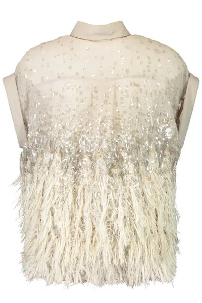 Brunello Cucinelli Button-down Top In Neutral