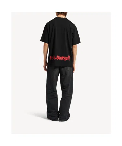 Balenciaga Cotton Salon De Couture Gothic T-shirt In Black