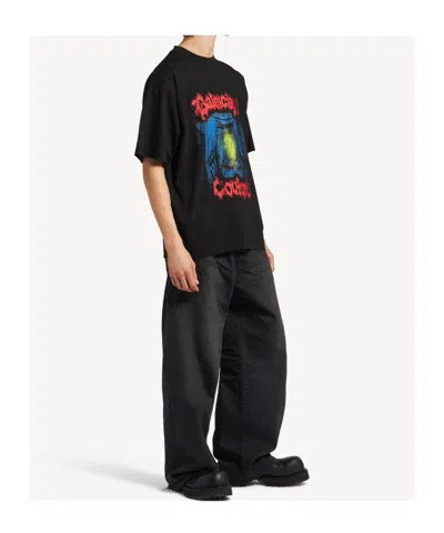 Balenciaga Cotton Salon De Couture Gothic T-shirt In Black