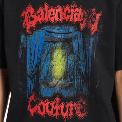 Balenciaga Cotton Salon De Couture Gothic T-shirt In Black