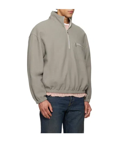 Rier Half-zip Wool Sweatshirt In Gray