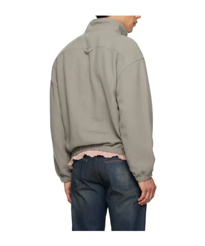 Rier Half-zip Wool Sweatshirt In Gray