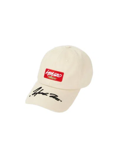 Kenzo Logo-patch Baseball Cap In Neutral
