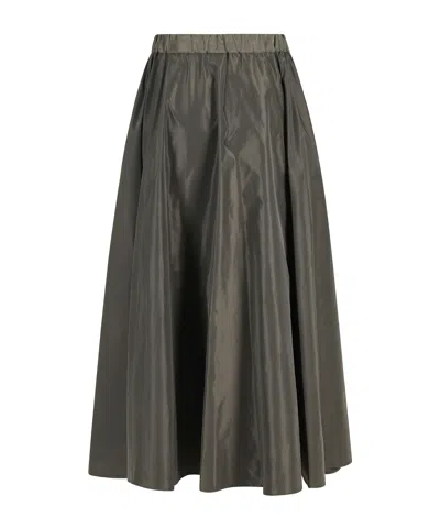 Aspesi Expanded Midi Skirt With Elastic Waistband In Brown