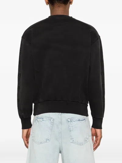 Aries Sunbleached Column Sweatshirt In Black