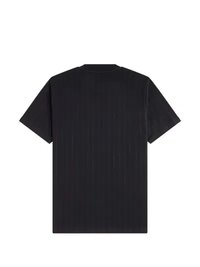 Fred Perry Striped-texture T-shirt In Black